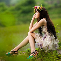 花环女头唯美图片