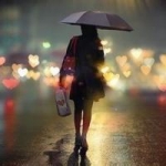 女生伤感意境雨中头像图片