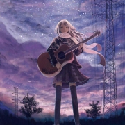 动漫女孩弹吉他头像图片