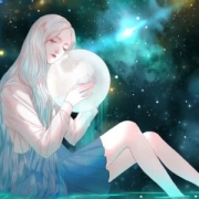 唯美梦幻安静带月亮的女头图片