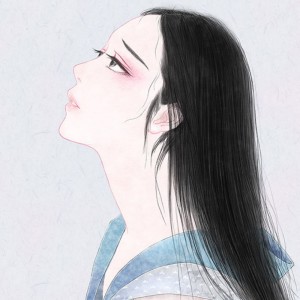 古风长发伤感漫画女头图片