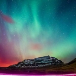 北极炫酷极光风景头像图片