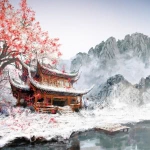 冰天雪地中国风漫画风景头像图片