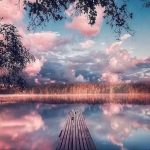 意境唯美湖风景头像图片