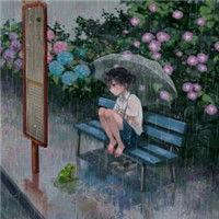 女生失恋淋雨头像