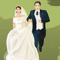 卡通婚纱头像图片