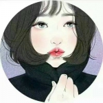 圆形时尚动漫红唇女头图片