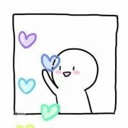 情头上下小人一人一张卡通可爱图片