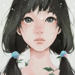 女生头像淡雅文静气质漫画图片