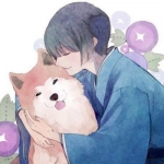 抱宠物头像动漫男生