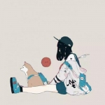 女生背书包动漫头像