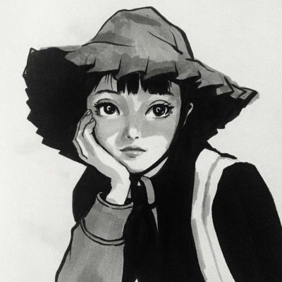 手绘女生插画微信头像