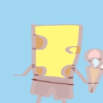 简单高清一人一半的动漫可爱情头图片