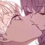 男女高清甜蜜的动漫情头亲吻一左一右图片