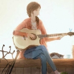 吉他卡通情头一男一女高清图片