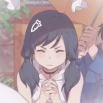 可爱动漫打伞情头一左一右图片