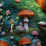 梦幻般的蘑菇森林风景头像